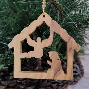 Olive Wood Ornament, Annunciation